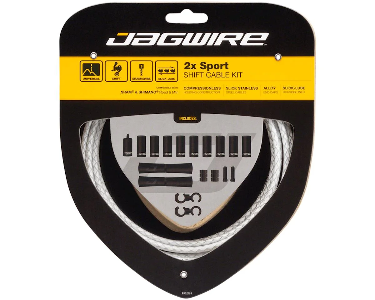 Jagwire 2x Sport Shift Cable Kit (Braided White) (For SRAM/Shimano) (1.1mm) (1500/2300mm) (Cables & Housing)